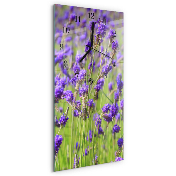Horloge verticale en verre Lavande