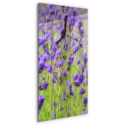 Horloge verticale en verre Lavande