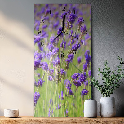 Horloge verticale en verre Lavande