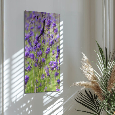 Horloge verticale en verre Lavande