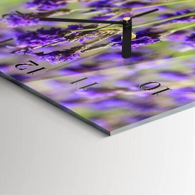 Horloge verticale en verre Lavande