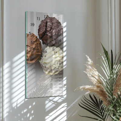 Horloge verticale en verre Perles