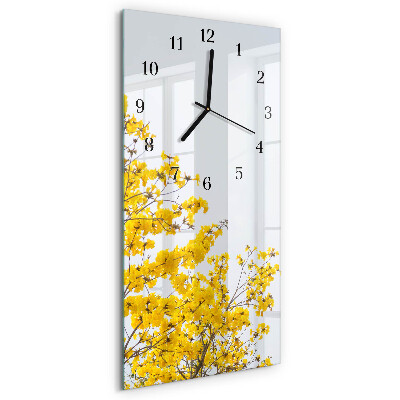 Horloge verticale en verre Arbre en fleurs