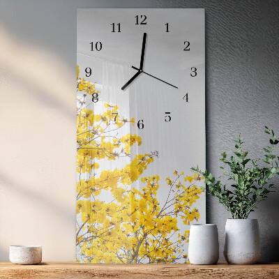 Horloge verticale en verre Arbre en fleurs