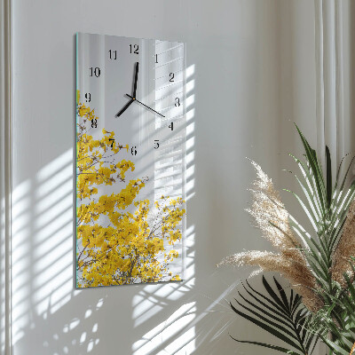 Horloge verticale en verre Arbre en fleurs