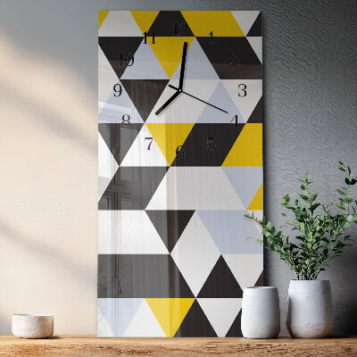 Horloge verticale en verre Triangles