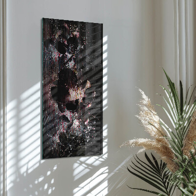 Horloge verticale en verre Fleurs
