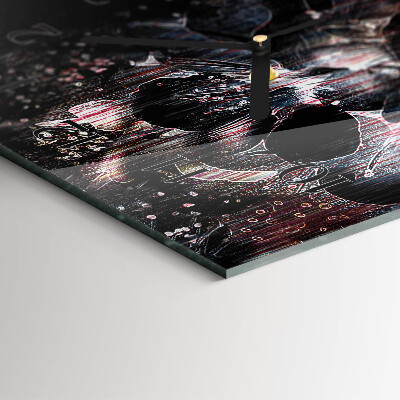 Horloge verticale en verre Fleurs