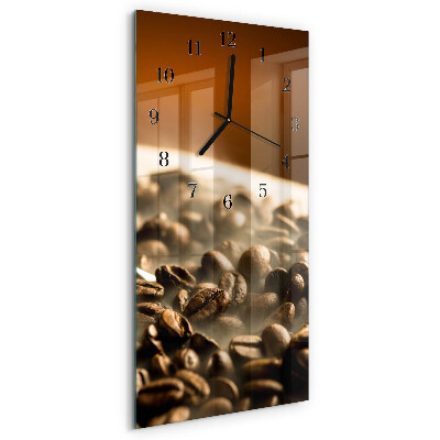 Horloge verticale en verre Café en grains