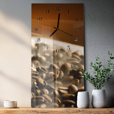 Horloge verticale en verre Café en grains