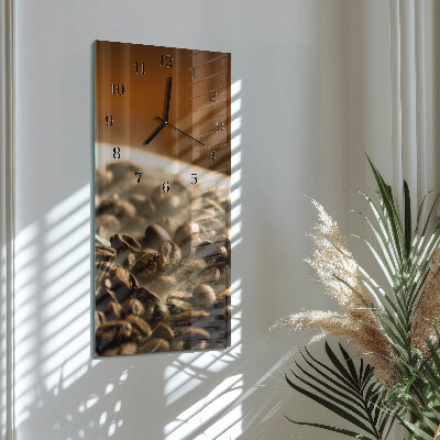 Horloge verticale en verre Café en grains