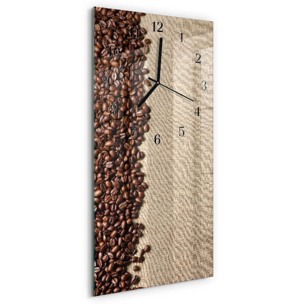 Horloge verticale en verre Café en grains