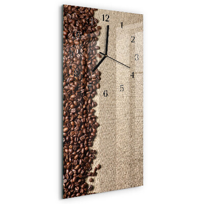 Horloge verticale en verre Café en grains