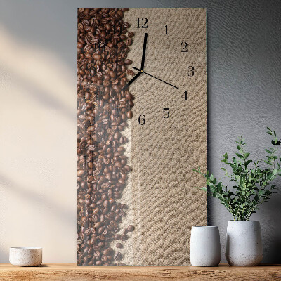 Horloge verticale en verre Café en grains