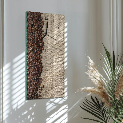 Horloge verticale en verre Café en grains