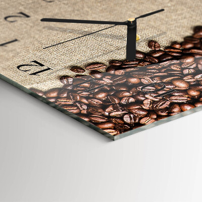 Horloge verticale en verre Café en grains