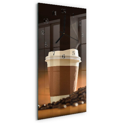 Horloge verticale en verre Tasse