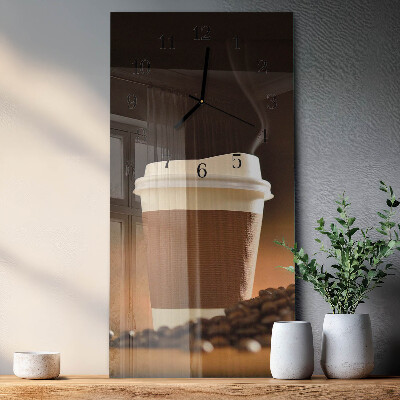 Horloge verticale en verre Tasse