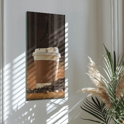 Horloge verticale en verre Tasse