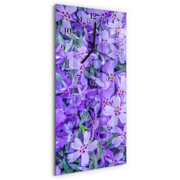 Horloge verticale en verre Fleurs