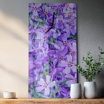 Horloge verticale en verre Fleurs