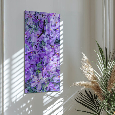 Horloge verticale en verre Fleurs