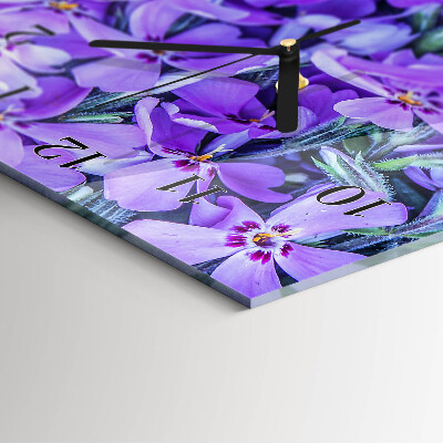 Horloge verticale en verre Fleurs