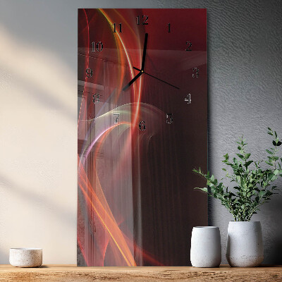 Horloge verticale en verre Lignes abstraites