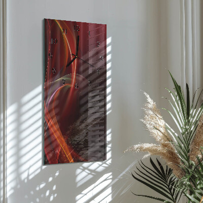 Horloge verticale en verre Lignes abstraites