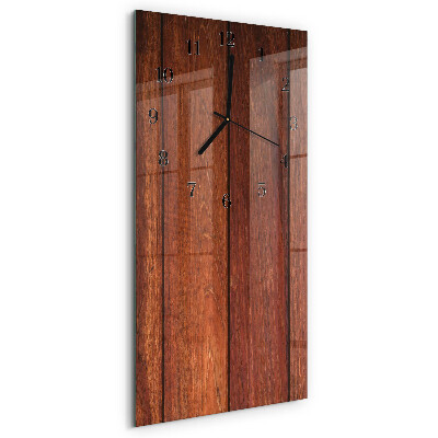 Horloge verticale en verre Bois