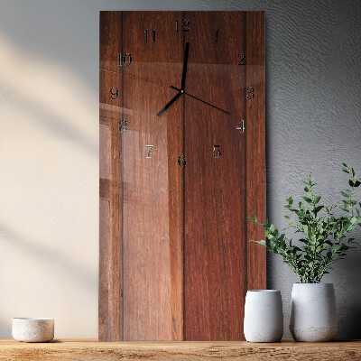 Horloge verticale en verre Bois
