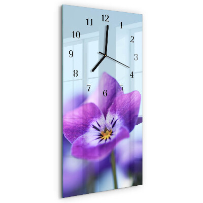 Horloge verticale en verre Fleur
