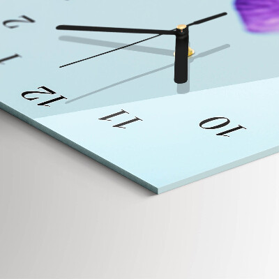 Horloge verticale en verre Fleur