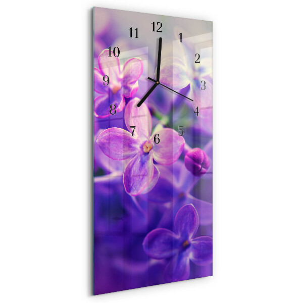 Horloge verticale en verre Fleurs