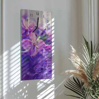 Horloge verticale en verre Fleurs