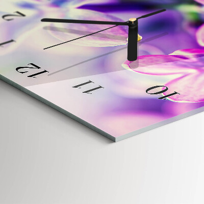 Horloge verticale en verre Fleurs