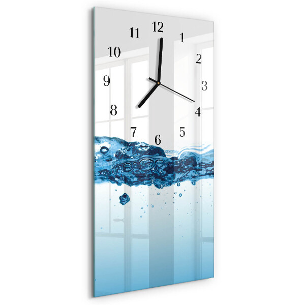 Horloge verticale en verre Eau