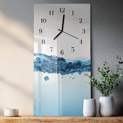 Horloge verticale en verre Eau