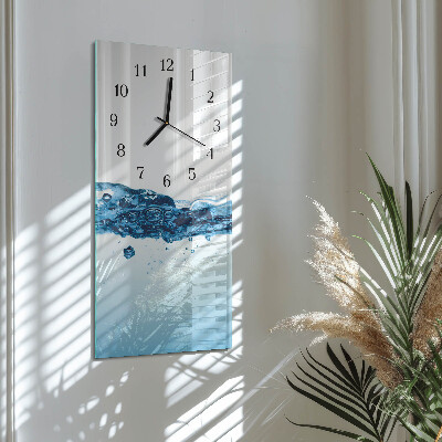 Horloge verticale en verre Eau