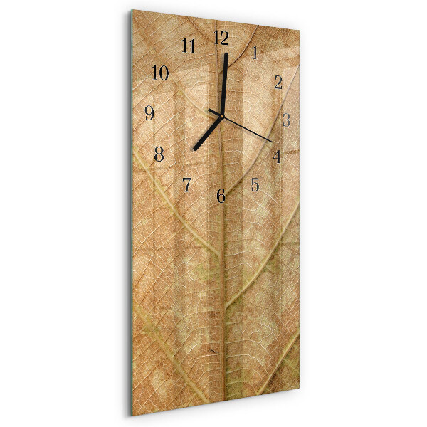 Horloge verticale en verre Feuille