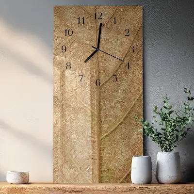 Horloge verticale en verre Feuille