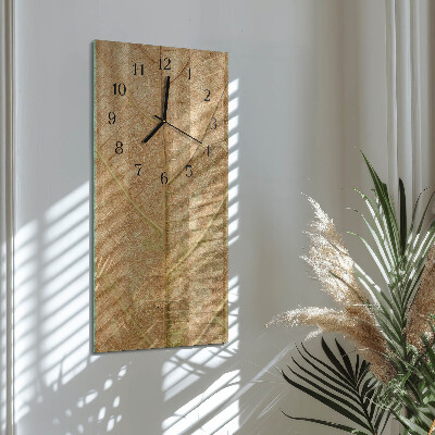 Horloge verticale en verre Feuille