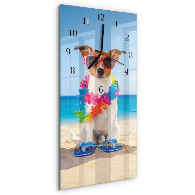 Horloge verticale en verre Chien