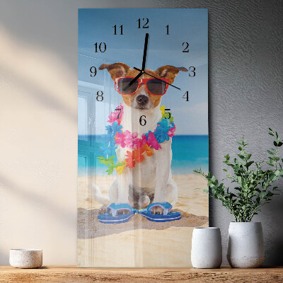 Horloge verticale en verre Chien