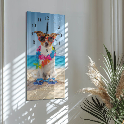 Horloge verticale en verre Chien