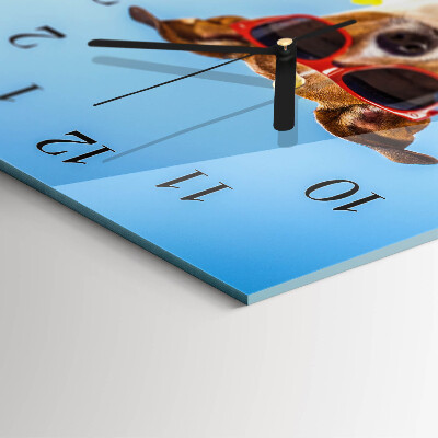 Horloge verticale en verre Chien