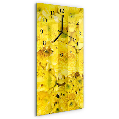 Horloge verticale en verre Fleurs