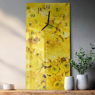 Horloge verticale en verre Fleurs
