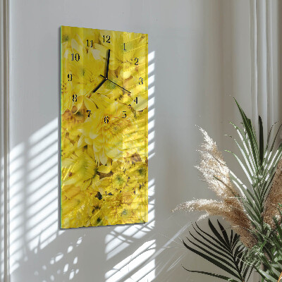 Horloge verticale en verre Fleurs