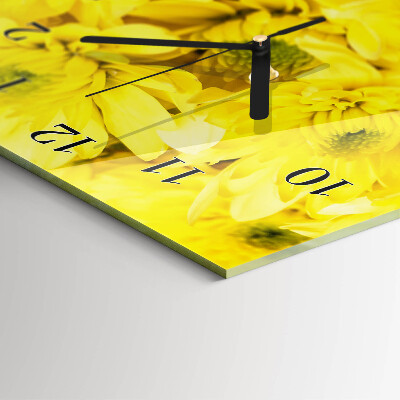 Horloge verticale en verre Fleurs